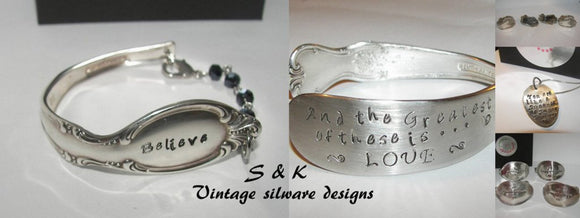 custom stamped silverware jewelry 