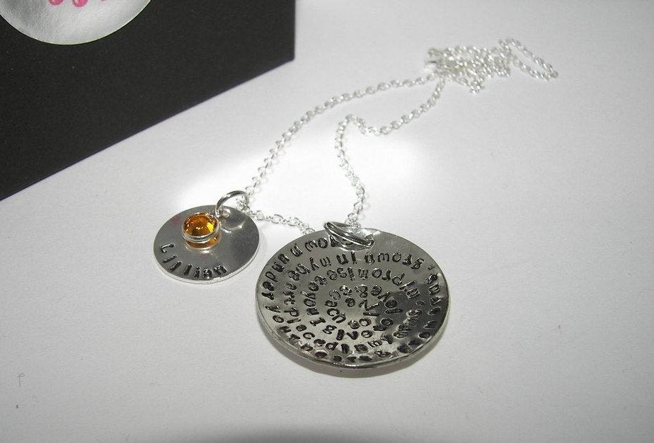 Sterling silver adoption necklace on sale
