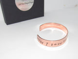 For I know the Plans I have for you custom hand stamped jewelry, personalized religious copper cuff bracelt for men or women, Jeremiah 29:11