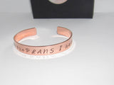 For I know the Plans I have for you custom hand stamped jewelry, personalized religious copper cuff bracelt for men or women, Jeremiah 29:11