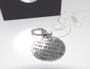 Ring holder necklace , custom personalized mother to be gift, hand stamped new mom or mommy  to be necklace handstamped jewelry