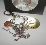 Eagle scout key ring gift, hand stamped personalized scout gifts, gift for scout mom or dad handstamped jewelry
