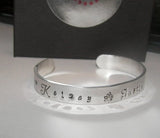 sterling silver cuff mothers jewelry, Hand stamped personalized jewelry , custom hand stamped cuff with kids names