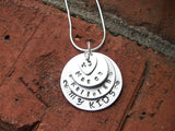 sterling silver 4 layer Mommy necklace, custom personaize hand stamped jewelry, layer necklace with kids names