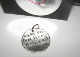 When you feel like giving up give it to God, religious charm, hand stamped jewelry, personalized, engraved, custom hand stamped