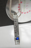 Pewter bar necklace, Personalized jewelry , Hand Stamped Necklace , mothers necklace , Mommy Necklace,  mothers Necklace, custom stamped