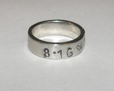 personalized pewter ring ,  mothers ring with kids name or initals, custom hand stamped jewelry handstamped jewelry
