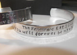 You will forever be my always, couples bracelet, custom cuff bracelet, men's cuff, hand stamped jewelry, personalized jewelry, men's jewelry