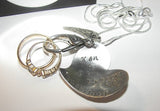 Ring holder anniversary gift,  hand stamped  personalized jewelry,  pregnancy ring holder custom charm handstamped jewelry