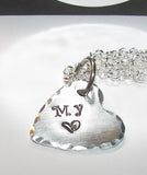 personalized My heart mothers necklace , personalized hand stamped jewelry ,  custom heart necklace, kids necklace gift handstamped jewelry