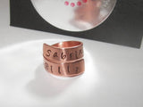 personalized Copper wrap ring, personalized ring, custom hand stamped  jewelry , mommy ring, kids names ring ,  couples ring , name ring