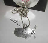 personalized long distance relationship United States Necklace, Moving missing you going away Gift , personalized friendship necklace
