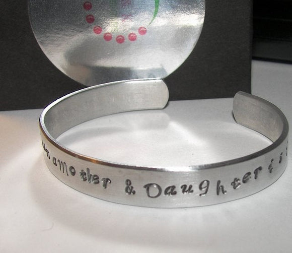 personalized The love between a mother and daughter, custom cuff bracelet, mother daughter bracelets, mother daughter jewelry