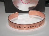 unisex copper cuff bracelet  , custom personalized cuff bracelet or dad, hand stamped jewelry for him