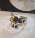 Personalized Mommy ring, kids names wrap ring, Mother's custom hand stamped jewelry handstamped jewelry