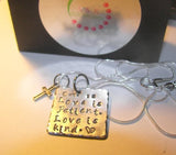 Love is Patient love is kind, Hand stamped jewelry, personalized jewelry,  faith jewelry, hand stamped jewelry, religious jewelry