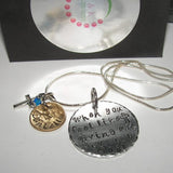 When you feel like giving up give it to God, religious charm, hand stamped jewelry, personalized, engraved, custom hand stamped