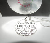 Runners necklace. Gift for runners , marathon gift, Hand stamped jewelry,  personalized jewelry, Custom mommy necklace