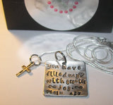 You have filled my Heart with greater joy Psalm 4:7,  Custom hand stamped personalized jewelry, mothers faith jewelry