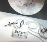 Shine on Faith jewelry  Hand stamped personalized jewelry, custom  mothers necklace, inspirational mommy necklace handstamped jewelry