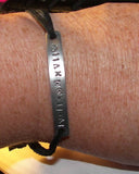 personalized skinny  bar coordinates bracelet , word bracelet, message bracelet for him,  custom bar bracelet, hand stamped jewelry