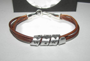 Secret message bracelet , personalized message bracelet, custom hand stamped jewelry , leather bracelet