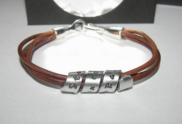 personalized Secret message bracelet , personalized message bracelet, custom hand stamped jewelry , leather bracelet