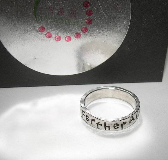 personalized pewter ring, custom hand stamped jewelry,  mens dad ring handstamped jewelry