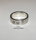 personalized pewter ring, custom hand stamped jewelry,  mens dad ring handstamped jewelry