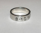 personalized pewter ring, custom hand stamped jewelry,  mens dad ring handstamped jewelry