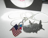 USA necklace personalized  partiotic jewelry, custom personalized hand stamped  necklace,military wife jewelry handstamped jewelry