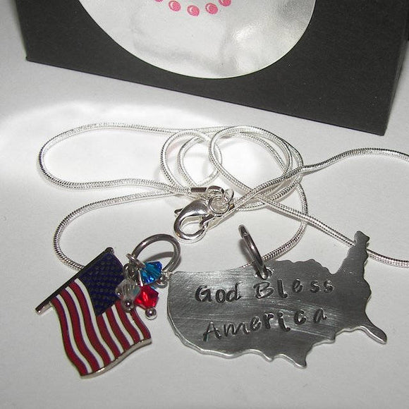 USA necklace personalized  partiotic jewelry, custom personalized hand stamped  necklace,military wife jewelry handstamped jewelry