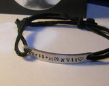 personalized skinny  bar coordinates bracelet , word bracelet, message bracelet for him,  custom bar bracelet, hand stamped jewelry