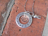 personalized sterling silver dental charm necklace,  gift for dental student,custom personalized hand stamped necklace