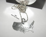 personalized long distance relationship United States Necklace, Moving missing you going away Gift , personalized friendship necklace