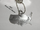 personalized long distance relationship United States Necklace, Moving missing you going away Gift , personalized friendship necklace