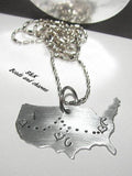 long distance relationship United States Necklace, Moving missing you going away Gift , personalized friendship necklace