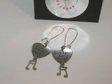 Music lover custom hand stamped personalized earrings, guitar pick musical earrings, gift for music  lover handstamped jewelry