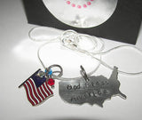 USA necklace personalized  partiotic jewelry, custom personalized hand stamped  necklace,military wife jewelry handstamped jewelry