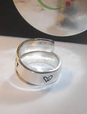 Sterling silver wrap ring with kids names,  personalized hand stamped mom ring,  Customized ring gift for mom