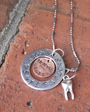 personalized sterling silver dental charm necklace,  gift for dental student,custom personalized hand stamped necklace
