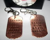 Ready to ship, inhale exhale keep being awesome ,  key ring, handstamped jewelry, gift for dad, gift for him, gifts for her,