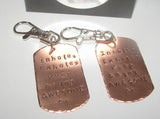 Ready to ship, inhale exhale keep being awesome ,  key ring, handstamped jewelry, gift for dad, gift for him, gifts for her,