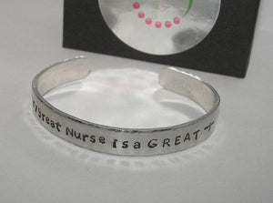 Behind every nurse is a great instructor Nurses instructor gift,  custom hand stamped cuff bracelet, gift for nursing graduation