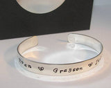 sterling silver cuff mothers jewelry, Hand stamped personalized jewelry , custom hand stamped cuff with kids names