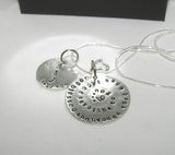 Sterling God blessed the broken road custom personalized necklace, Cutom Hand stamped jewelry, Anniversary gift for couples