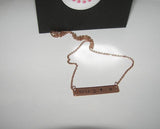 Rose gold skinny bar necklace, Custom bar necklace , personalized hand stamped jewelry, handstamped jewelry
