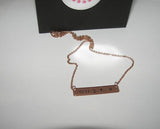personalized Rose gold skinny bar necklace, Custom bar necklace , personalized hand stamped jewelry, handstamped jewelry