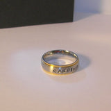 Fathers day gift #1 dad ring, Hand stamped name ring for dad,  custom personalized gift for dad , stainless steel rings