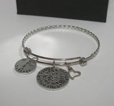 God blessed the broken road adjustable bangle bracelet, Custom personalized hand stamped jewelry for the bride, Anniversary gift for mom